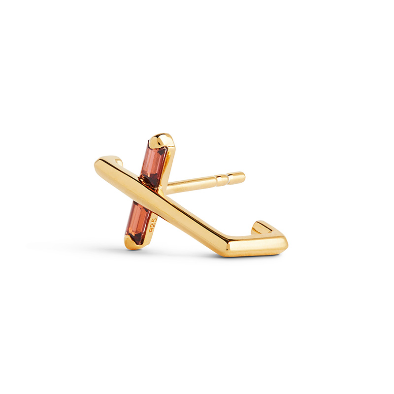 Angel Kiss Earring - January - Garnet - Gold Vermeil